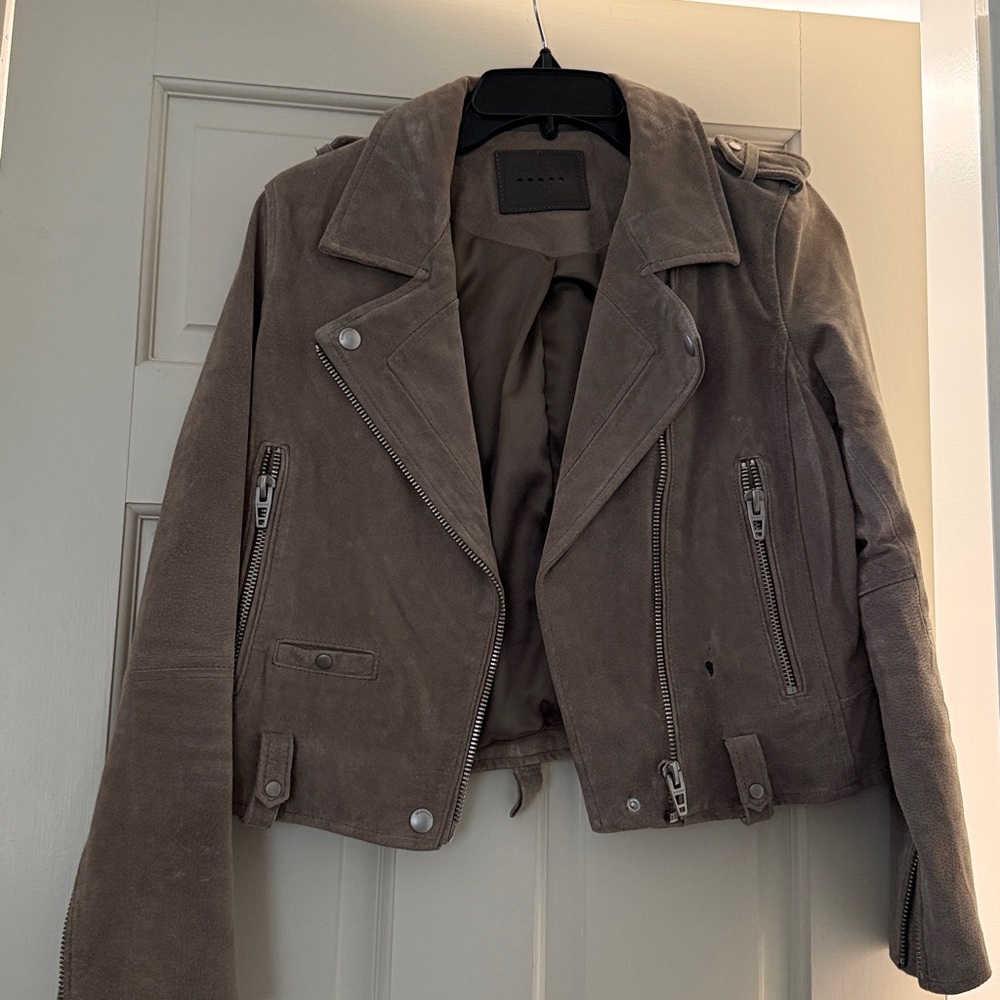 Blank NYC grey taupe Suede Jacket